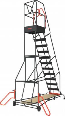 Escabeau de rayonnage 12 marches à immobilisation automatique 150 kg - FIMM - 830008817 - Imagen 2