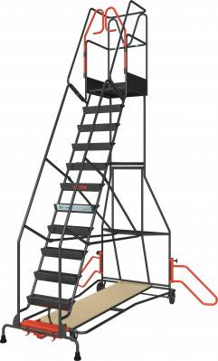 Escabeau de rayonnage 12 marches à immobilisation automatique 150 kg - FIMM - 830008817 - Imagen 1