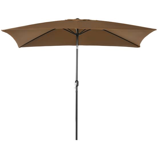 Parasol inclinable rectangulaire protection solaire toile polyester 180 g/m² 2,94x1,98x2,55m marron fr343 - Image 2