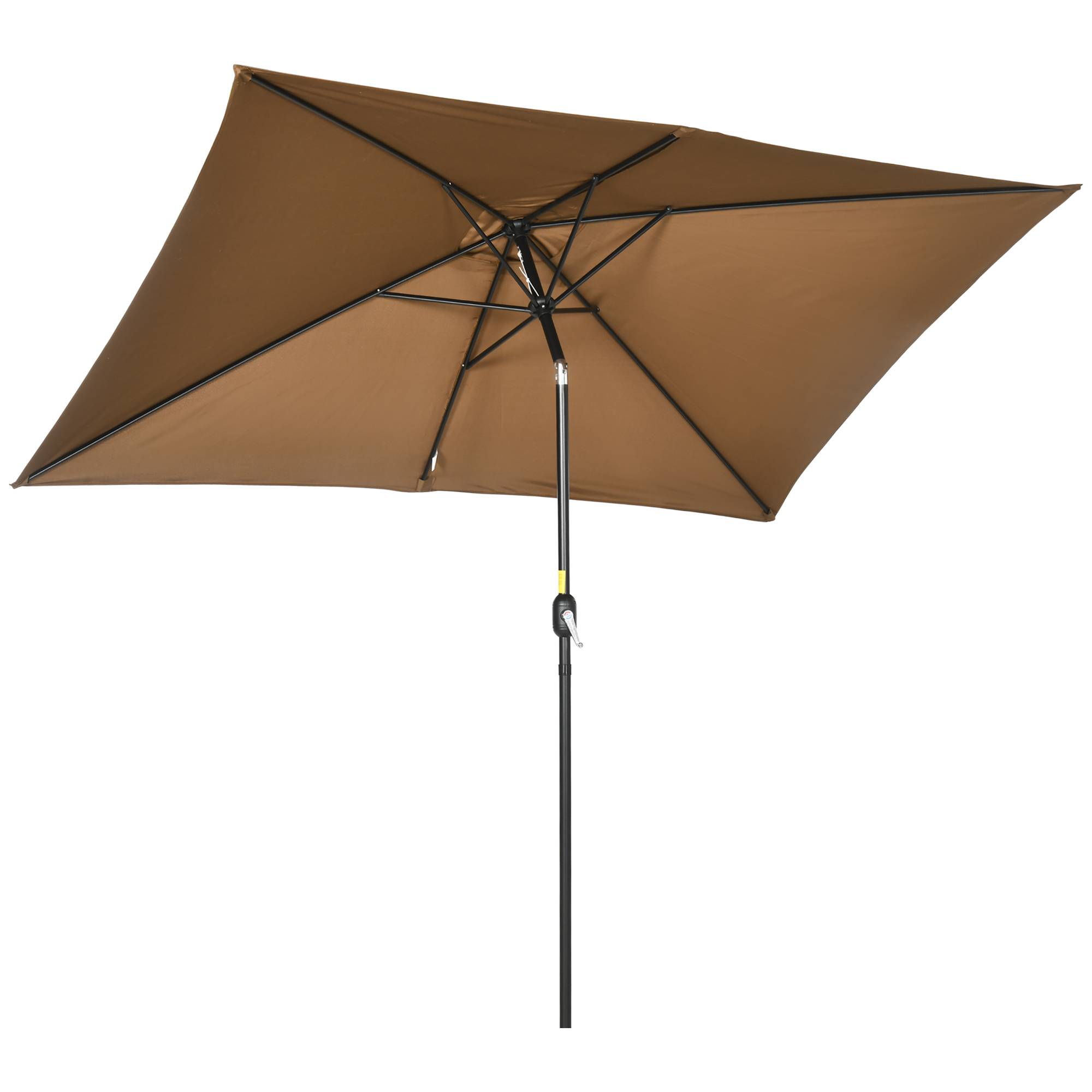 Parasol inclinable rectangulaire protection solaire toile polyester 180 g/m² 2,94x1,98x2,55m marron fr343
