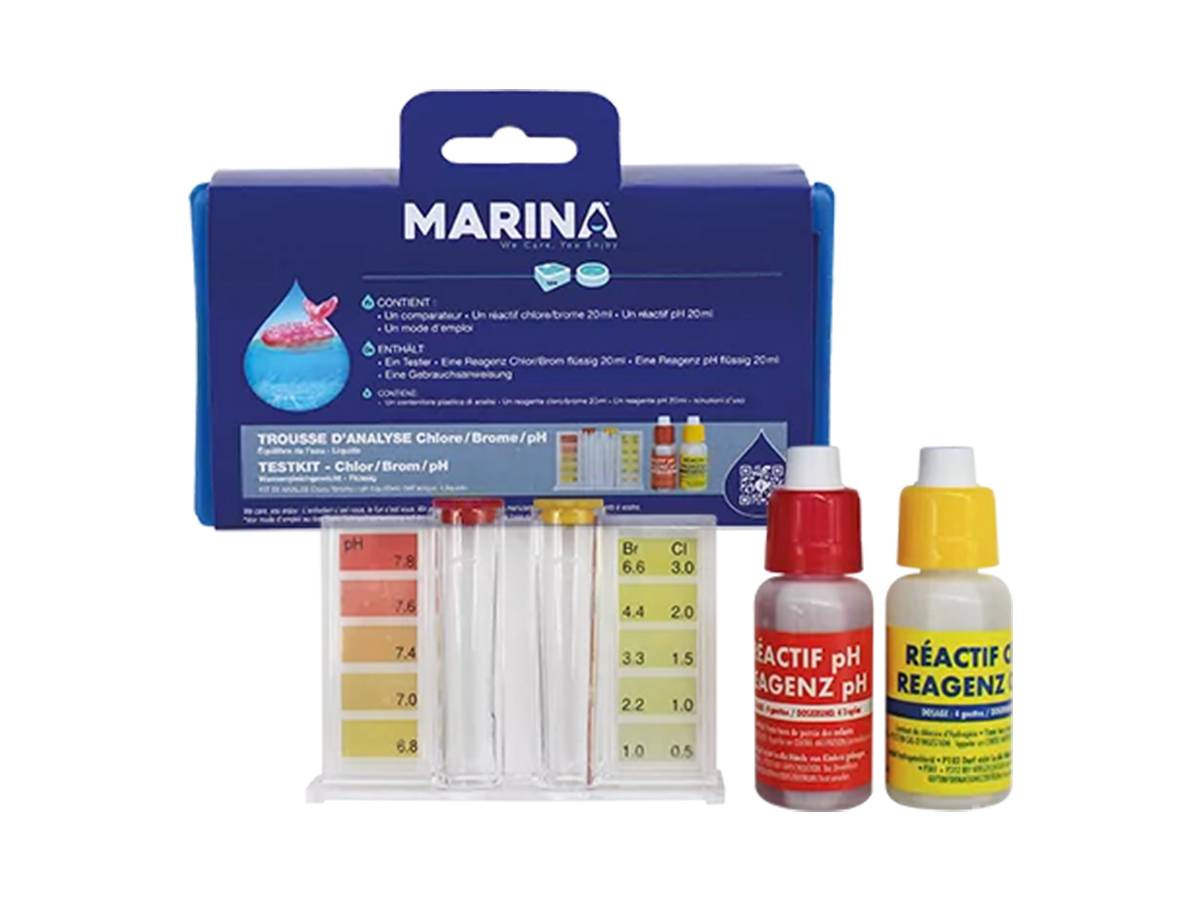 Trousse d'analyse eau piscine Chlore/Brome/pH - Marina - Imagen 2