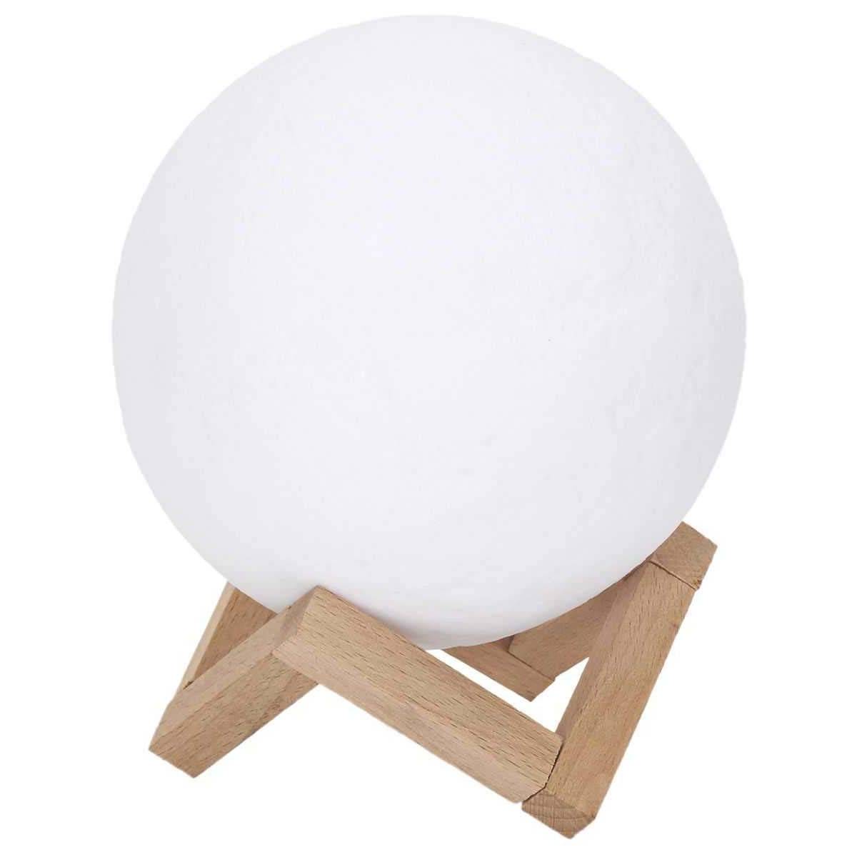 The Home Deco Factory - Lampe ronde avec support en bois Lune - Image 1
