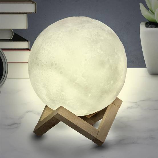 The Home Deco Factory - Lampe ronde avec support en bois Lune - Image 8
