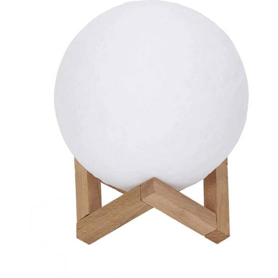 The Home Deco Factory - Lampe ronde avec support en bois Lune - Image 3