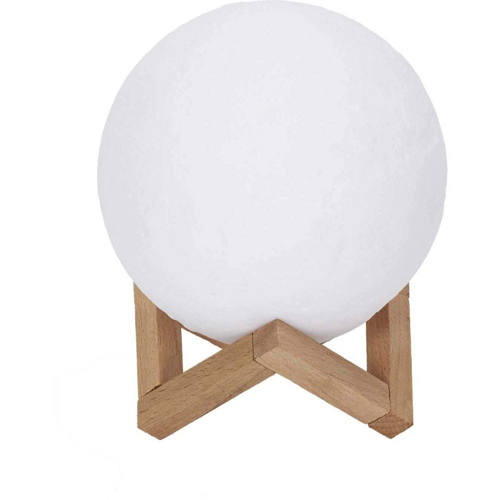 The Home Deco Factory - Lampe ronde avec support en bois Lune - Image 3