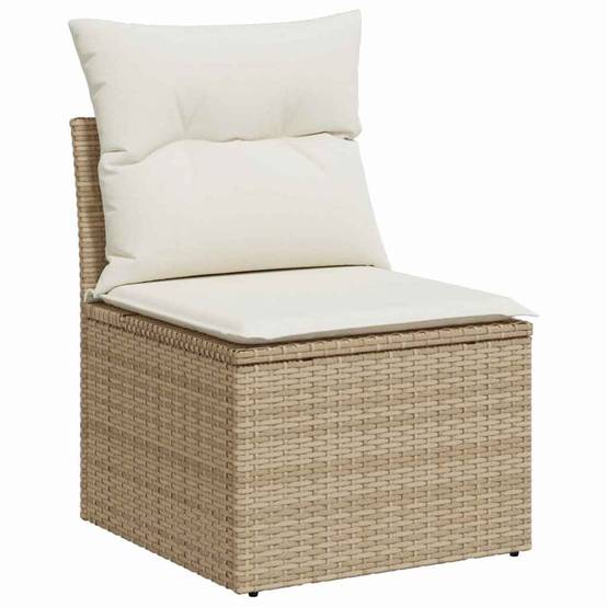 Set Canapé de Jardin 9 Pièces en Rotin Clair Beige et Crème Aspect Naturel pour Grande Véranda – ComfortXL Outdoor Living - Imagen 7