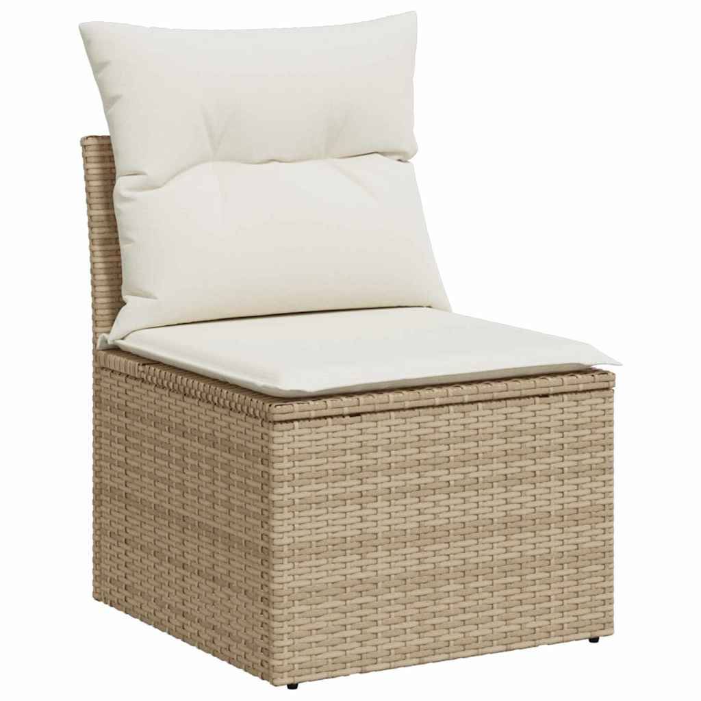 Set Canapé de Jardin 9 Pièces en Rotin Clair Beige et Crème Aspect Naturel pour Grande Véranda – ComfortXL Outdoor Living - Imagen 7