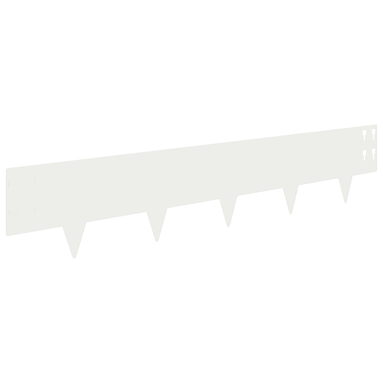 Bordure de pelouse acier aménagement jardin séparation nette 30 pcs 100x20 cm Blanc - ComfortXL Outdoor Living - Image 2