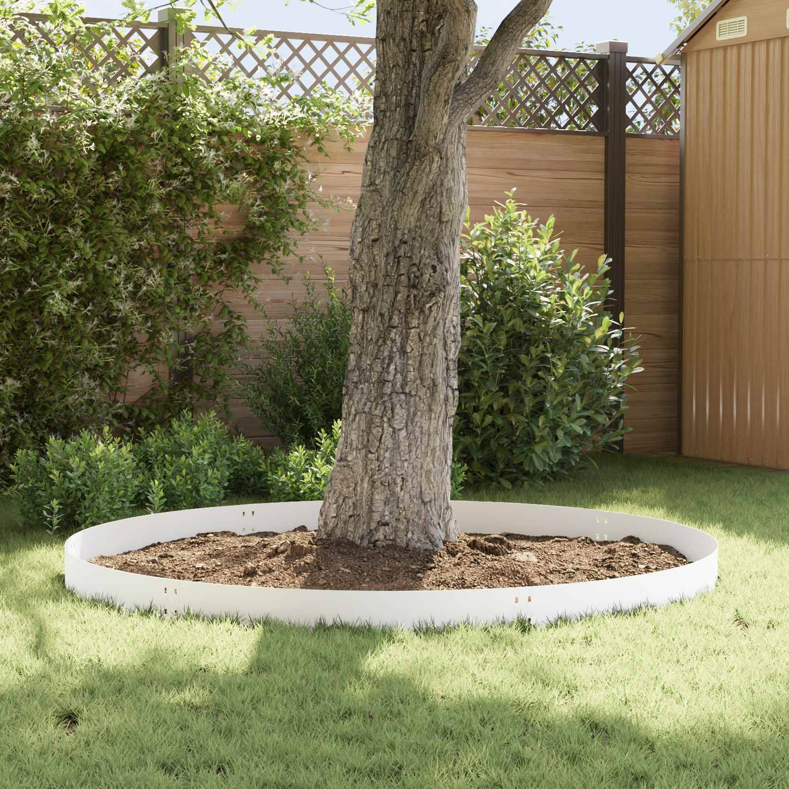 Bordure de pelouse acier aménagement jardin séparation nette 30 pcs 100x20 cm Blanc - ComfortXL Outdoor Living - Image 4