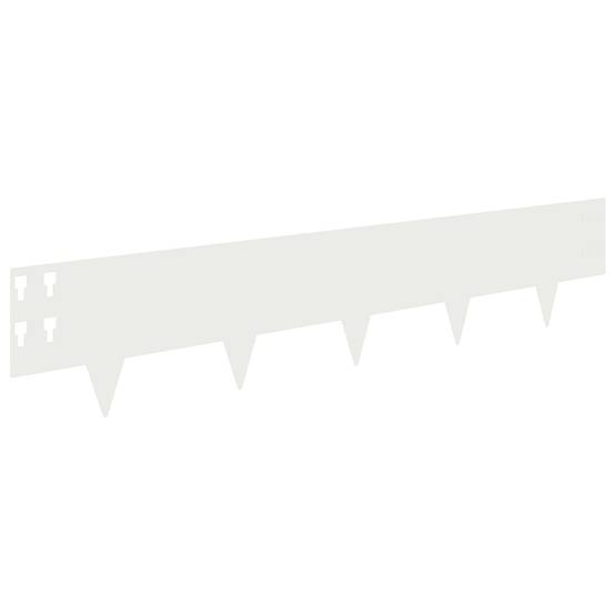 Bordure de pelouse acier aménagement jardin séparation nette 30 pcs 100x20 cm Blanc - ComfortXL Outdoor Living - Image 6