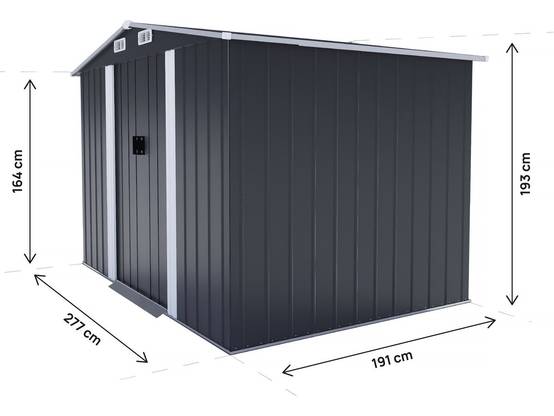 Abri De Jardin Métal "boston" - 5,29 M² (4,76 M2 Au Sol)- Gris -habitat Et Jardin - Image 3