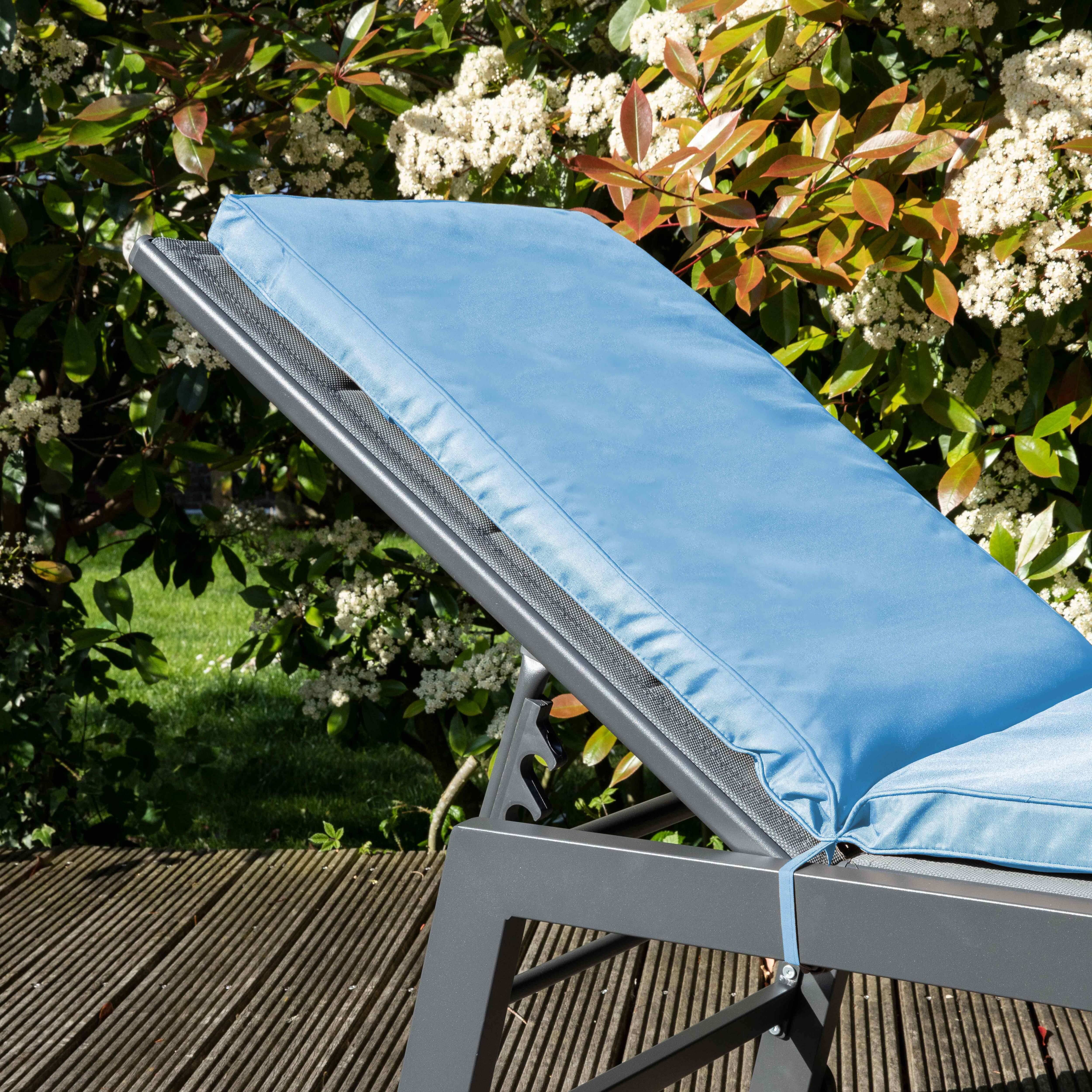 Oviala - Lot de 2 coussins bain de soleil polyester bleu 186 x 53 x 5 cm Picchu - Oviala - Imagen 6