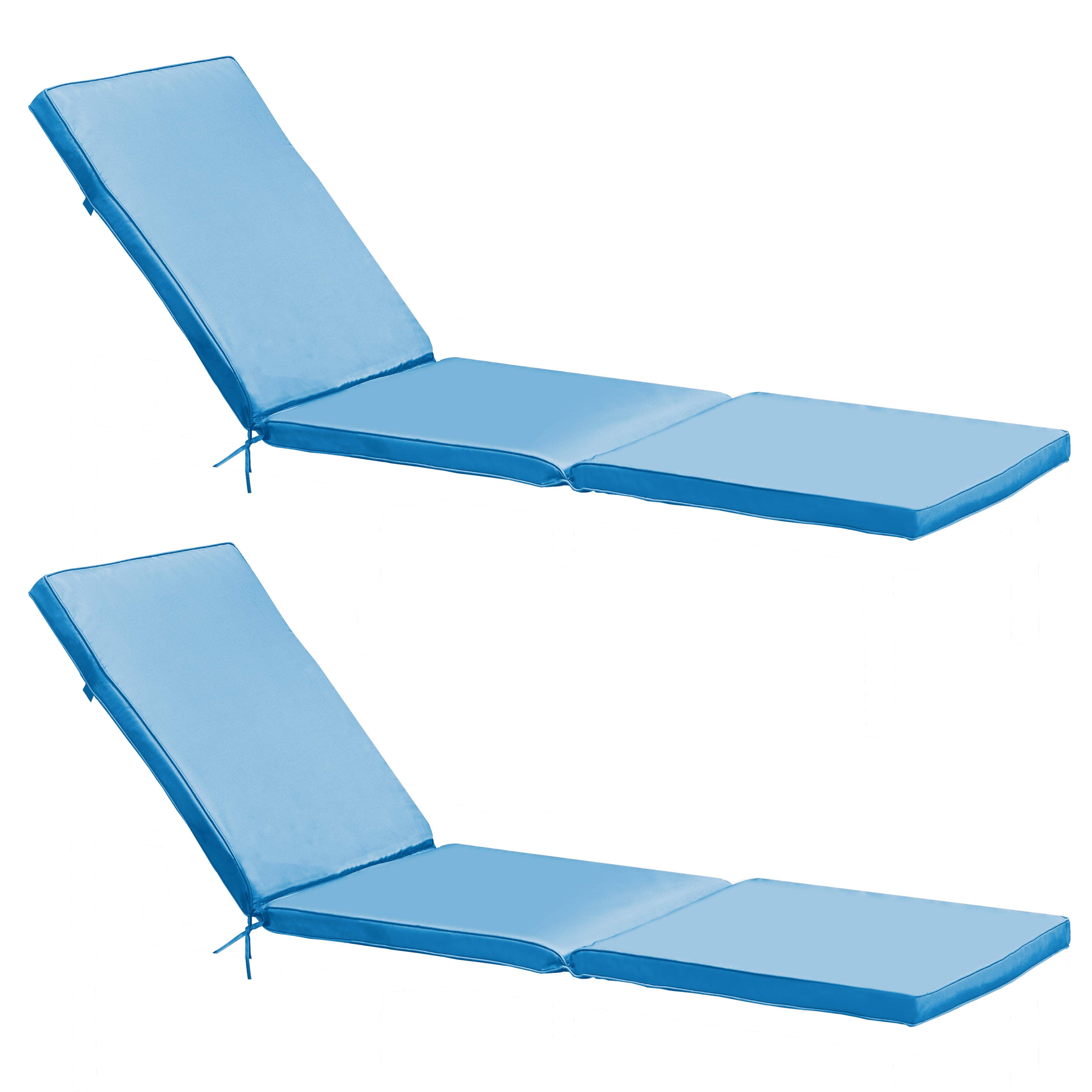 Oviala - Lot de 2 coussins bain de soleil polyester bleu 186 x 53 x 5 cm Picchu - Oviala - Imagen 1