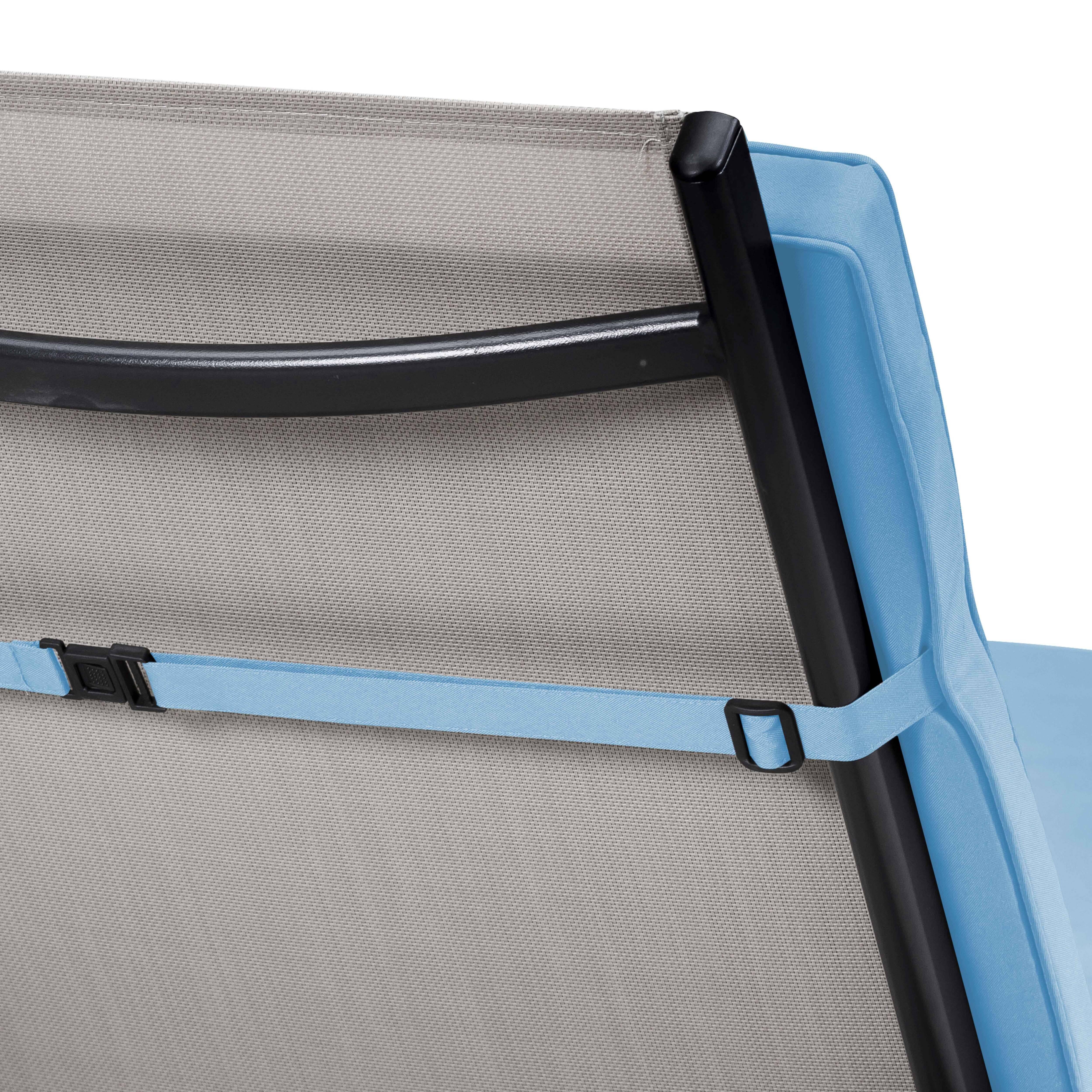 Oviala - Lot de 2 coussins bain de soleil polyester bleu 186 x 53 x 5 cm Picchu - Oviala - Imagen 5
