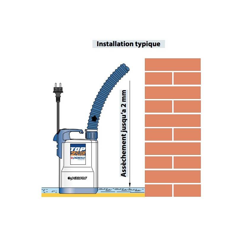 Pompe de relevage Pedrollo TOP1FLOOR 0,25 kW jusqu'à 7,2 m3/h monophasé 220V - Image 3