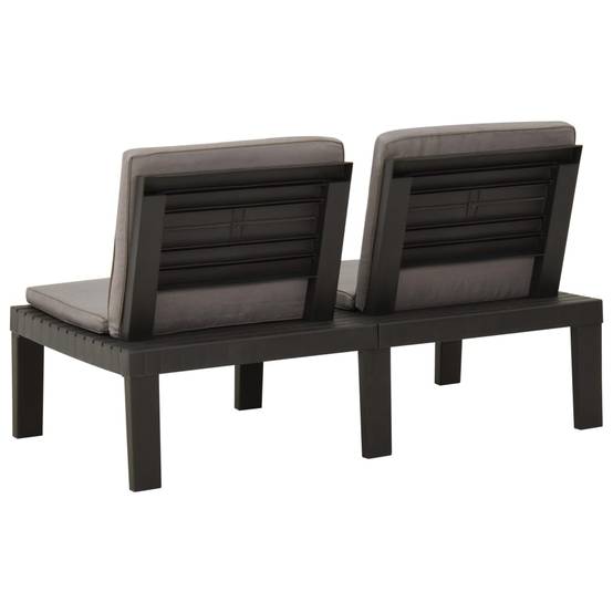 Maison Chic - Banc de salon de jardin | Banquette De Jardin | Banc Extérieur avec coussin Plastique Gris Maison Chic - Image 3