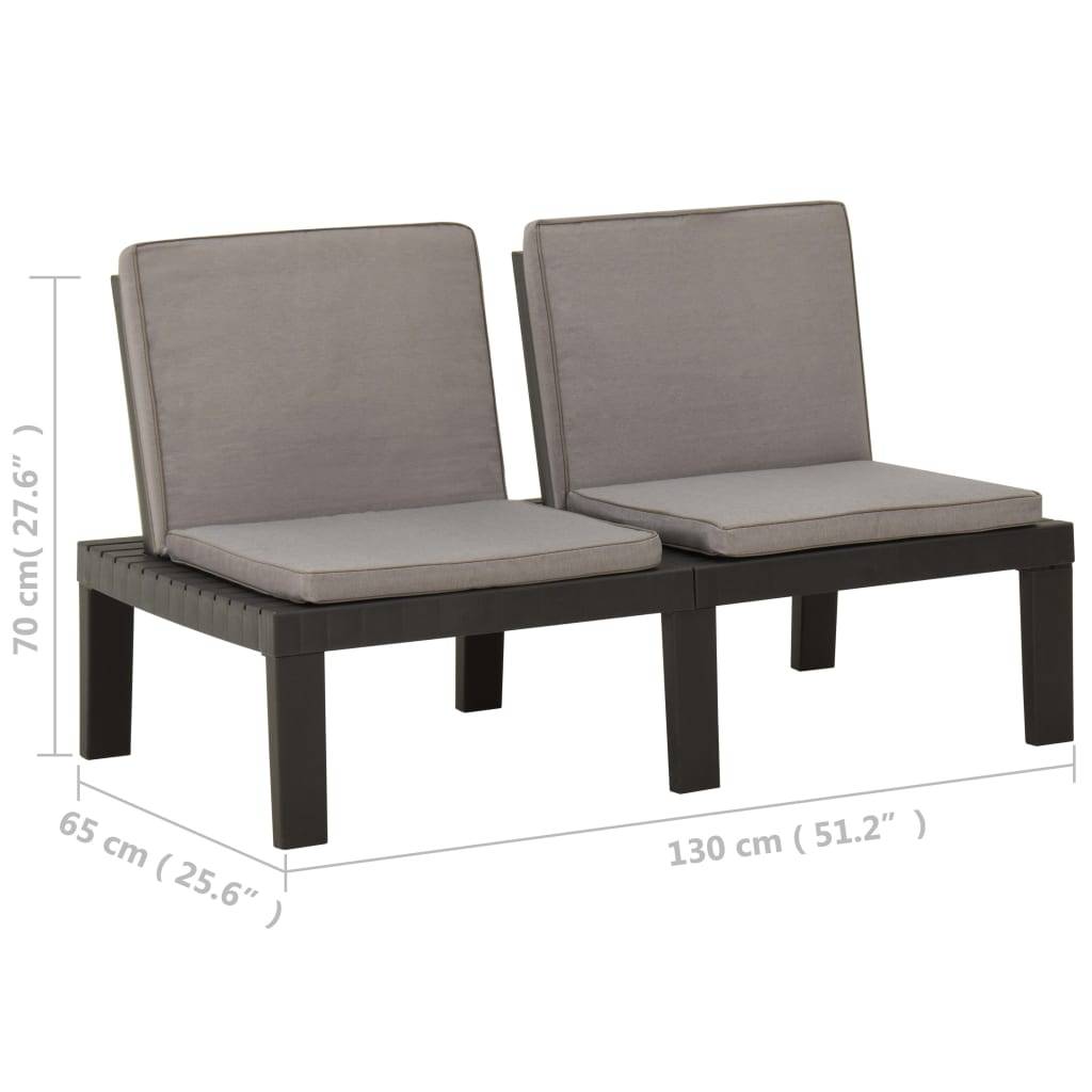 Maison Chic - Banc de salon de jardin | Banquette De Jardin | Banc Extérieur avec coussin Plastique Gris Maison Chic - Image 6
