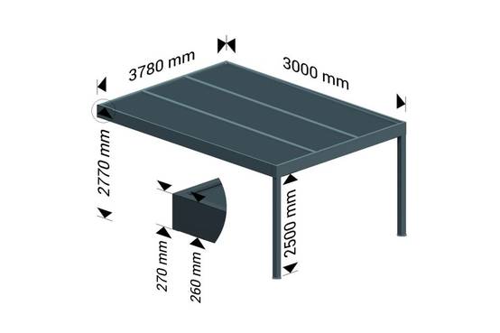 Ombrazur - Carport isotoit® MODERN Gris anthracite 3,78x3,00m OMBRAZUR - Imagen 3