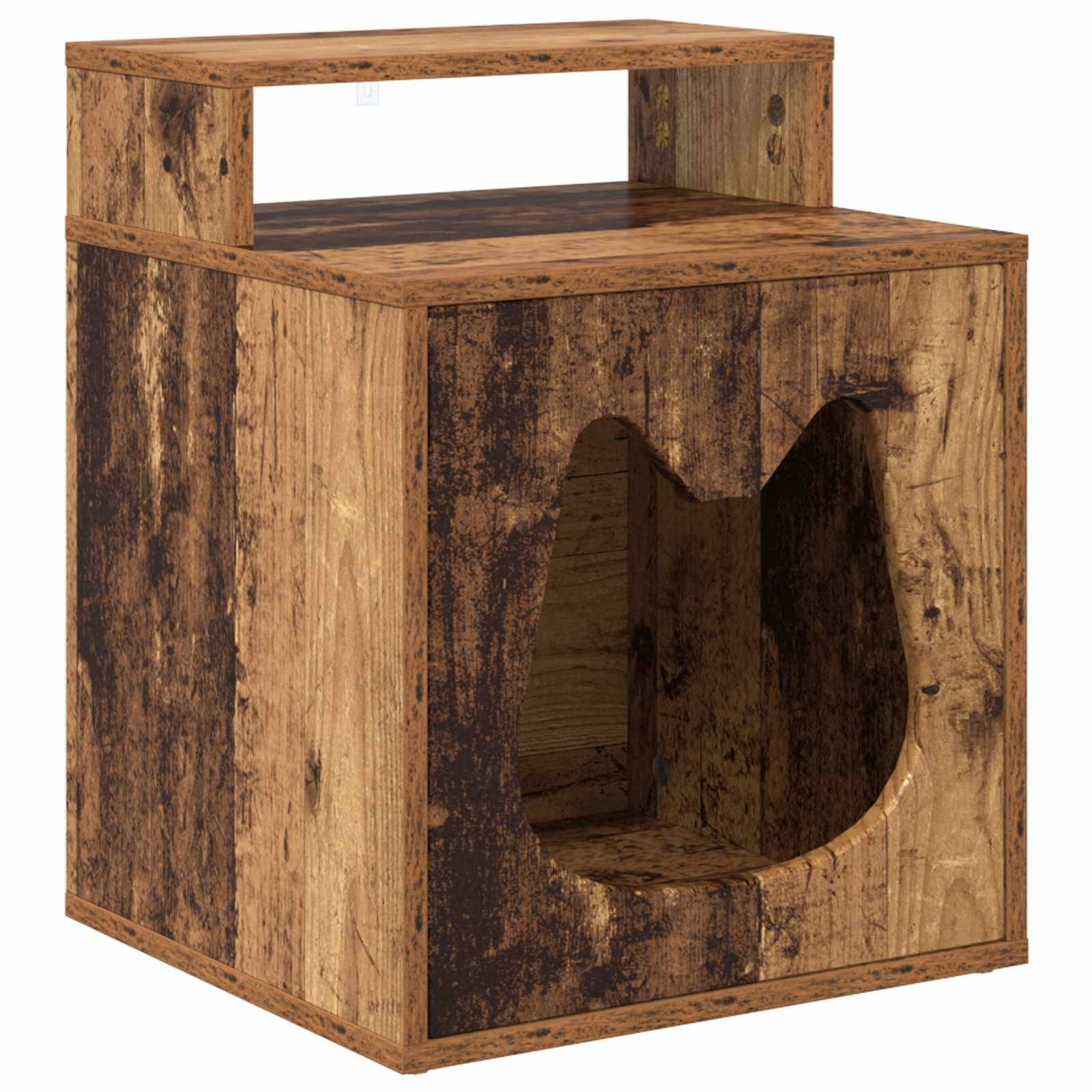 Petit Meuble Chat Bois Ancien Repos Brun 53,5cm pour Petit Chat Stylé - ComfortXL Outdoor Living - Image 2