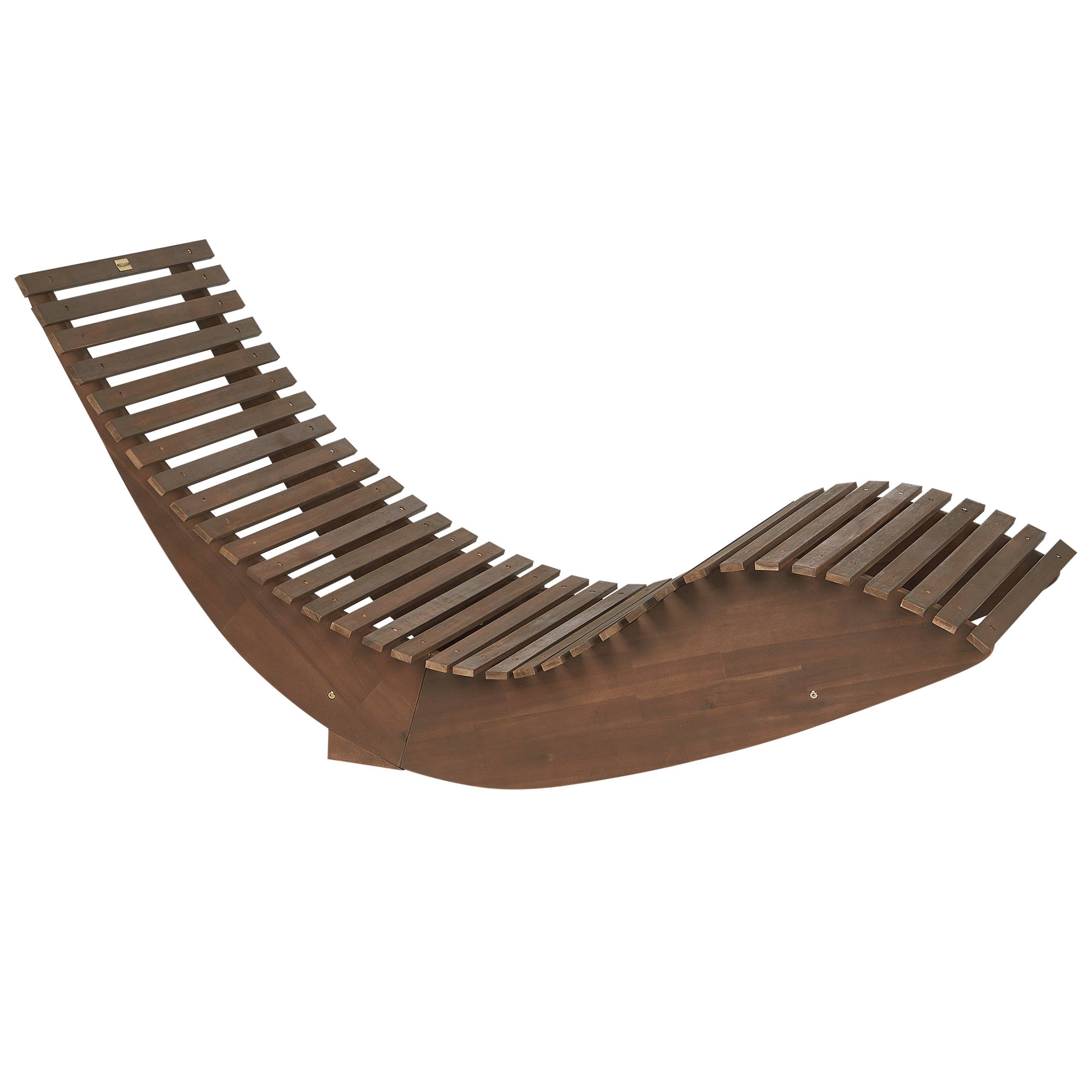 Beliani - Chaise Longue à Bascule Bois Foncé en Bois d'Acacia Patio Terrasse Jardin à Lattes - Imagen 1