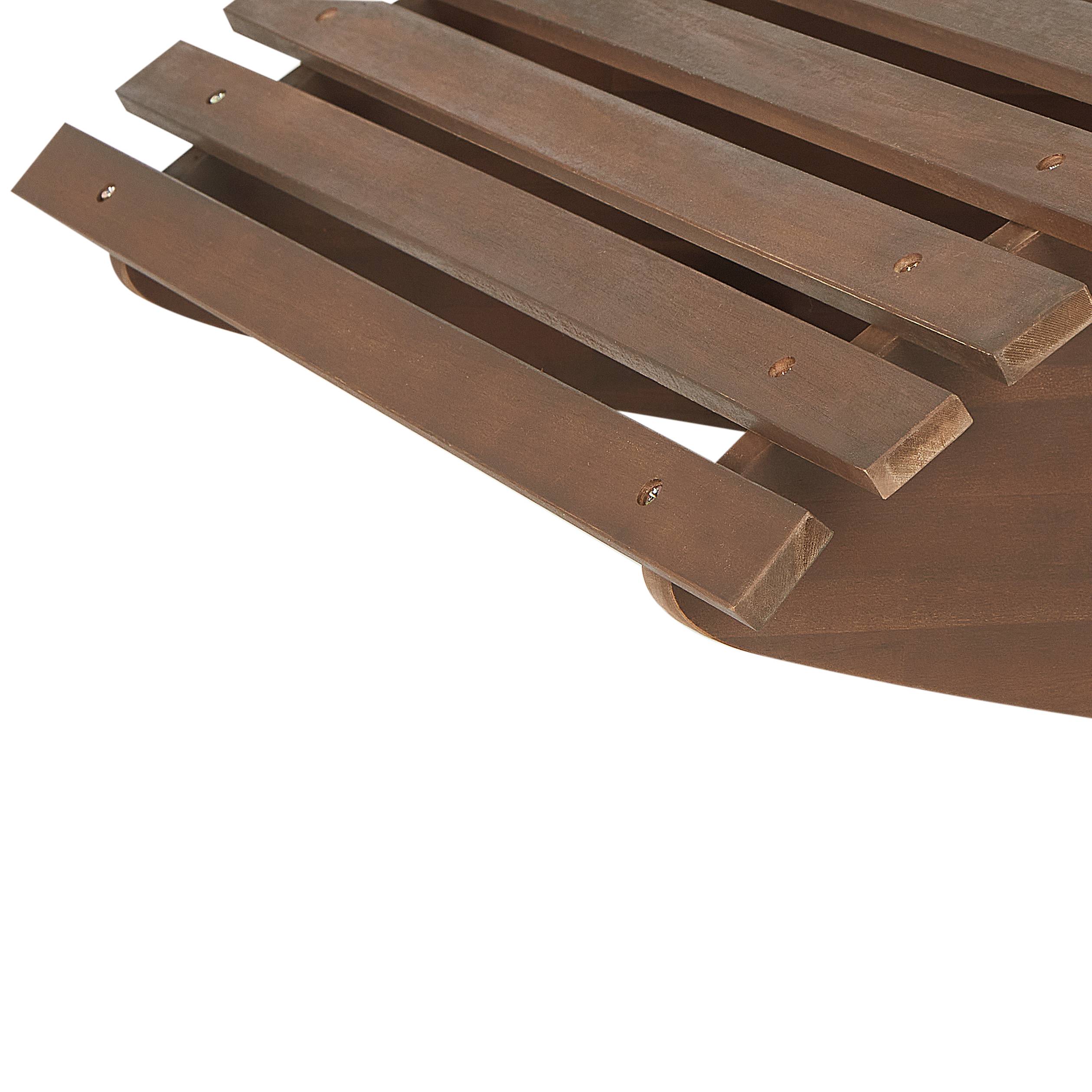 Beliani - Chaise Longue à Bascule Bois Foncé en Bois d'Acacia Patio Terrasse Jardin à Lattes - Imagen 8