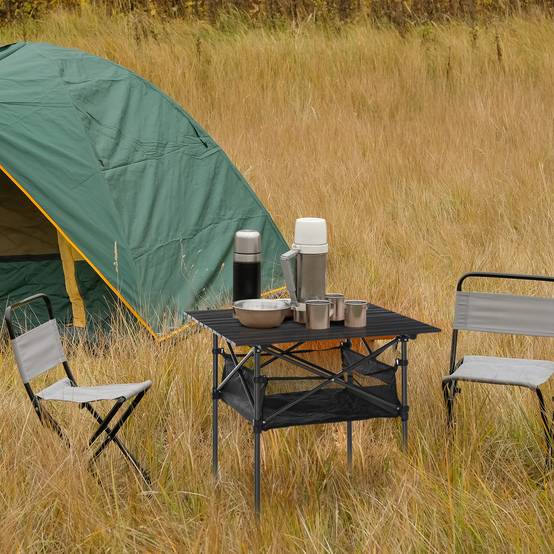 PANGIVO - Table de camping pliante aluminium noir 70 x 70 x 69 cm - PANGIVO - Image 4