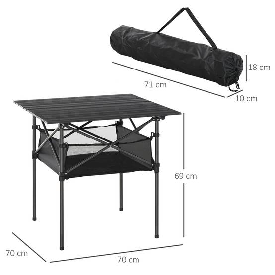 PANGIVO - Table de camping pliante aluminium noir 70 x 70 x 69 cm - PANGIVO - Image 5