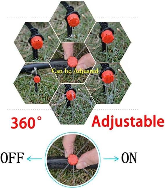 Arrosage automatique，Kit de 100 Goutteurs d'Irrigation Réglables - Buses de Micro-Drip pour Système d'Irrigation Goutte à Goutte-Lytech - Image 4