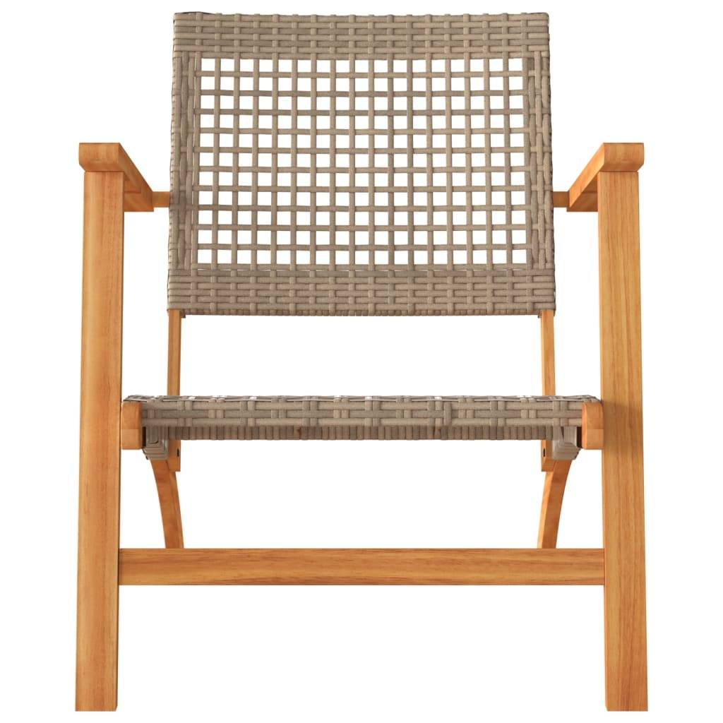 Vidaxl - Ensemble de bistro 3 pcs-Salons de jardin beige résine tressée et bois d'acacia - Image 4