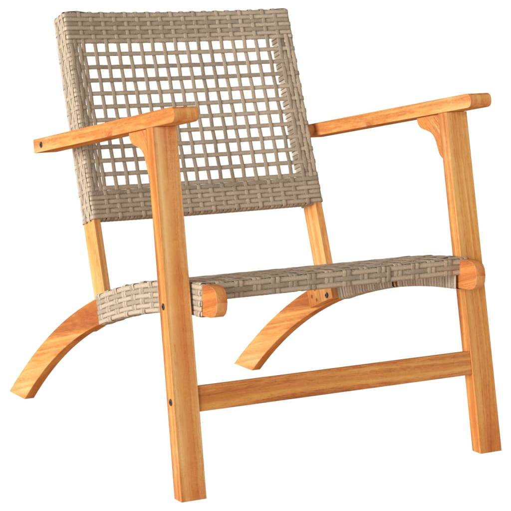 Vidaxl - Ensemble de bistro 3 pcs-Salons de jardin beige résine tressée et bois d'acacia - Image 3