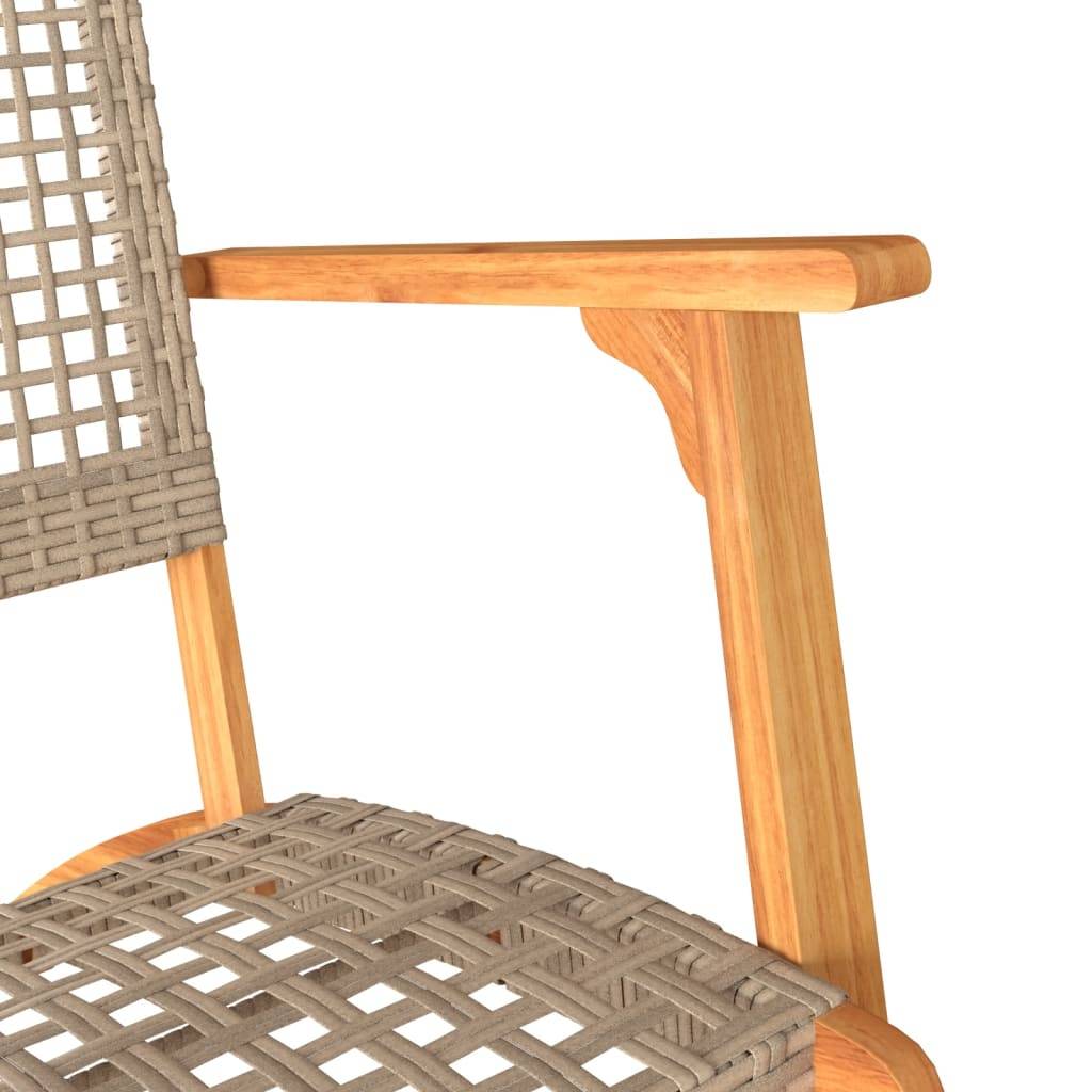 Vidaxl - Ensemble de bistro 3 pcs-Salons de jardin beige résine tressée et bois d'acacia - Image 7