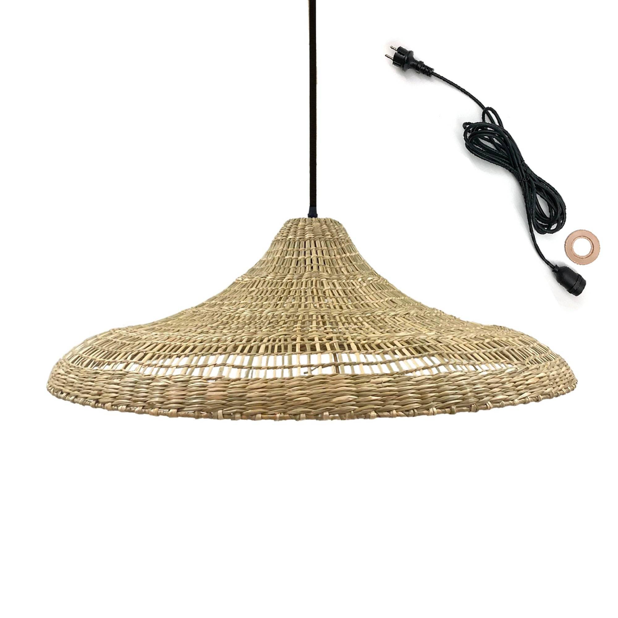 Lumisky - Suspension Extérieure Herbe Marine Beige D70cm Câble 5m - Image 1