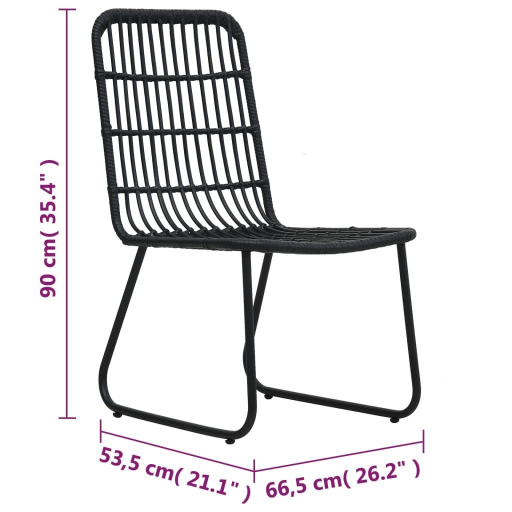 Lot de 2 Chaises de jardin | Chaise d'extérieur Résine tressée Noir - Image 8