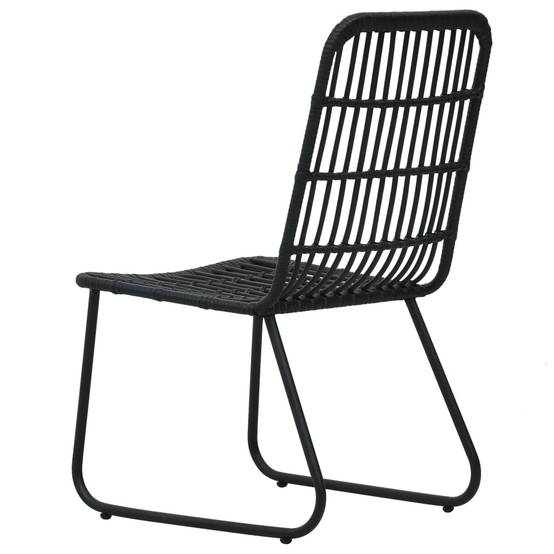 Lot de 2 Chaises de jardin | Chaise d'extérieur Résine tressée Noir - Image 5
