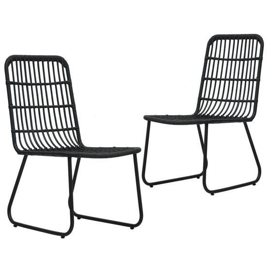 Lot de 2 Chaises de jardin | Chaise d'extérieur Résine tressée Noir - Image 2
