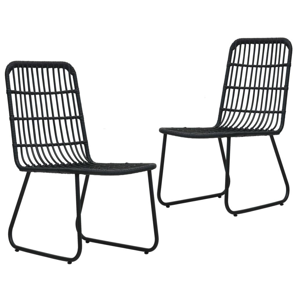 Lot de 2 Chaises de jardin | Chaise d'extérieur Résine tressée Noir - Image 2
