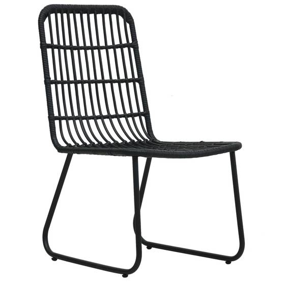 Lot de 2 Chaises de jardin | Chaise d'extérieur Résine tressée Noir - Image 1