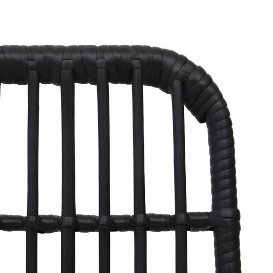 Lot de 2 Chaises de jardin | Chaise d'extérieur Résine tressée Noir - Image 6