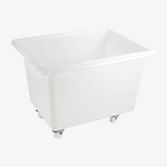 Bac grand volume 310 L - 2 roues fixes, 2 pivotantes avec freins - blanc - Gilac - Image 1