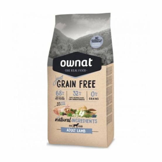 Ownat Just Grain Free Adult Agneau chien adulte Sac 14 kg