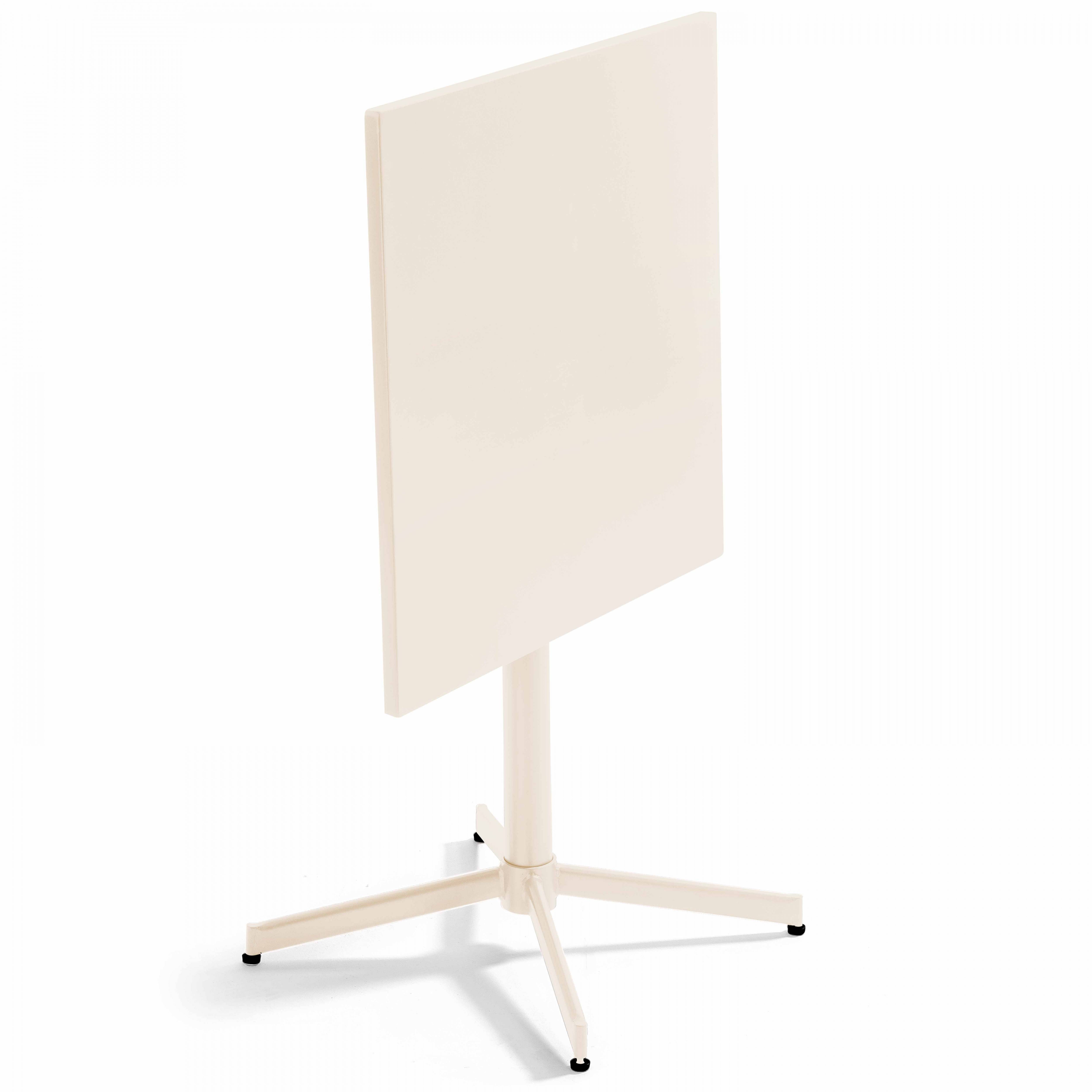 Oviala - Ensemble table carré et 4 chaises en métal ivoire Palavas - Oviala - Imagen 4
