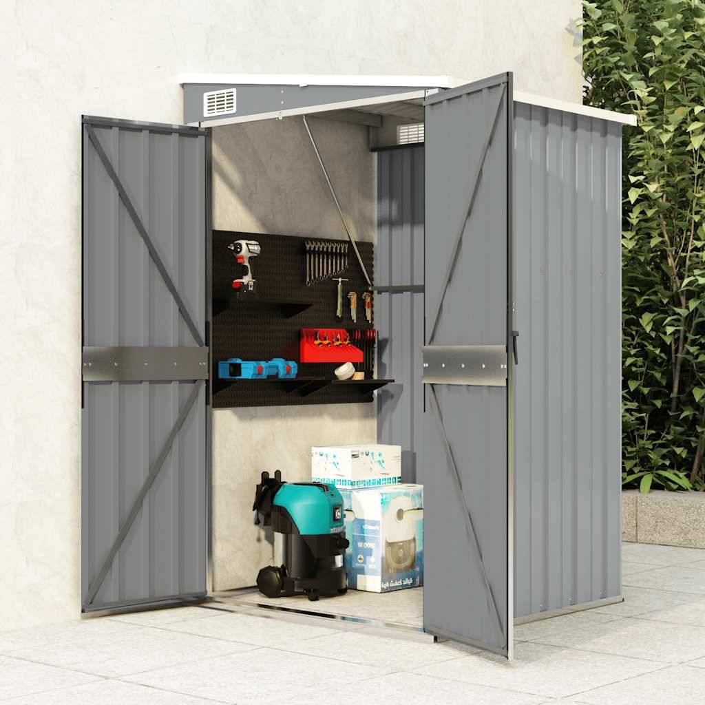 Vidaxl - Remise de jardin murale Gris 118x100x178 cm Métal galvanisé vidaXL 316218 - Image 1
