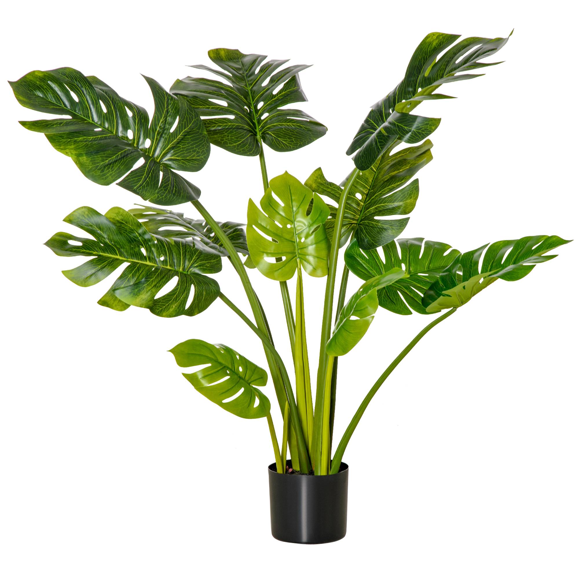 Plantes artificielles 110 cm, monstera artificiel en pot, arbre déco, bureau, pot plastique, intérieur/extérieur - Image 2