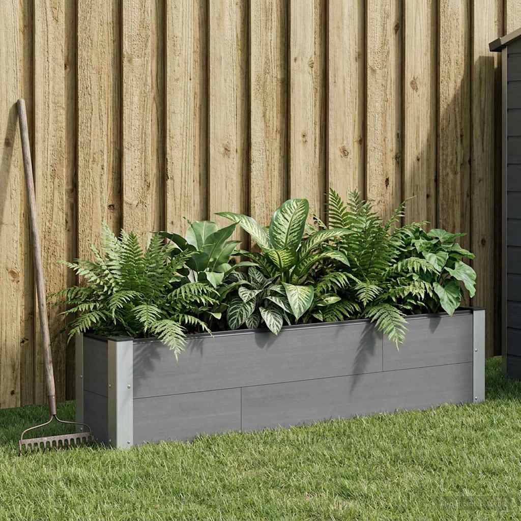 ComfortXL - Bac potager jardin WPC aluminium extérieur plantes fleurs 150x36cm gris - ComfortXL Outdoor Living - Image 1