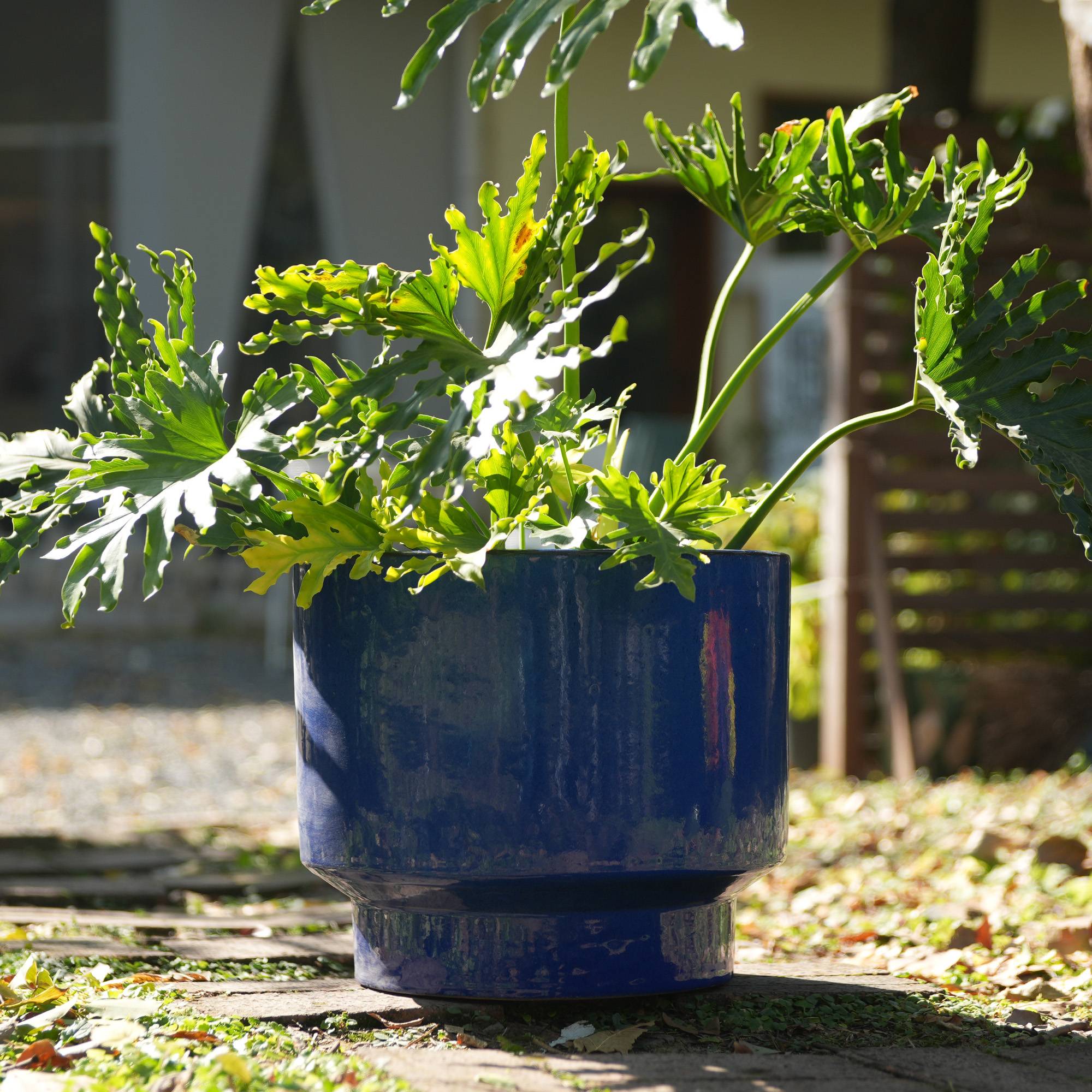 Lot 3 pots fleurs céramique intérieur extérieur résistant drainage bleu - ComfortXL Outdoor Living - Image 9