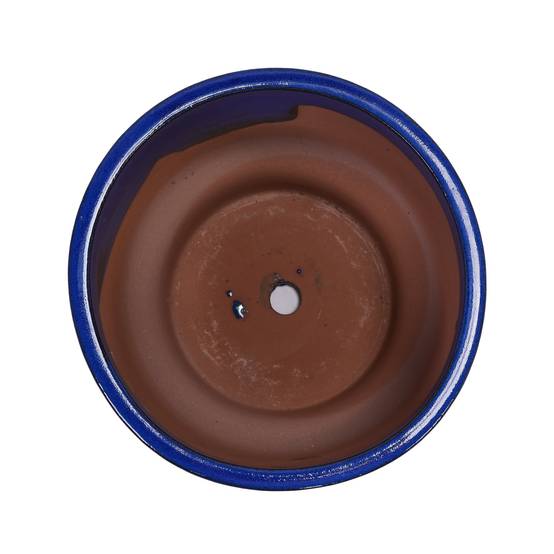 Lot 3 pots fleurs céramique intérieur extérieur résistant drainage bleu - ComfortXL Outdoor Living - Image 6