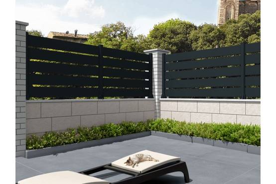 Ombrazur - Clôture panneau ajouré Gris anthracite L 1911 x H 915 mm 5 lames OMBRAZUR - Imagen 2