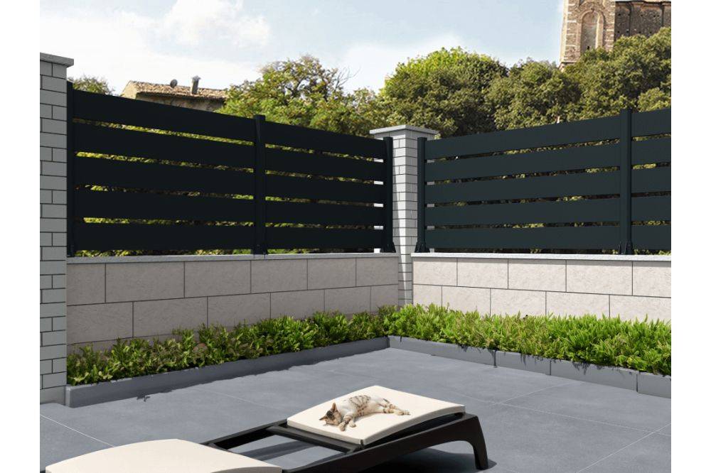 Ombrazur - Clôture panneau ajouré Gris anthracite L 1911 x H 915 mm 5 lames OMBRAZUR - Imagen 2