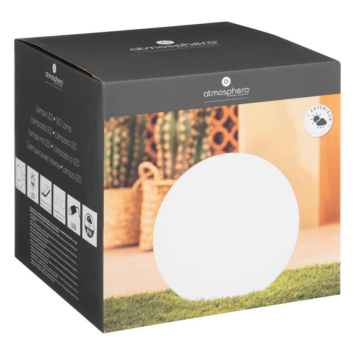 Atmosphera - Boule LED outdoor blanc D30cm - Atmosphera Créateur d'intérieur - Imagen 3