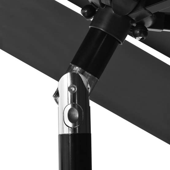 Helloshop26 - Parasol à 3 niveaux avec mât en aluminium 2,5 m anthracite - Imagen 6